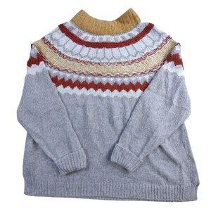 New Caslon Women's Fair Isle Mock Neck Sweater Size 2X